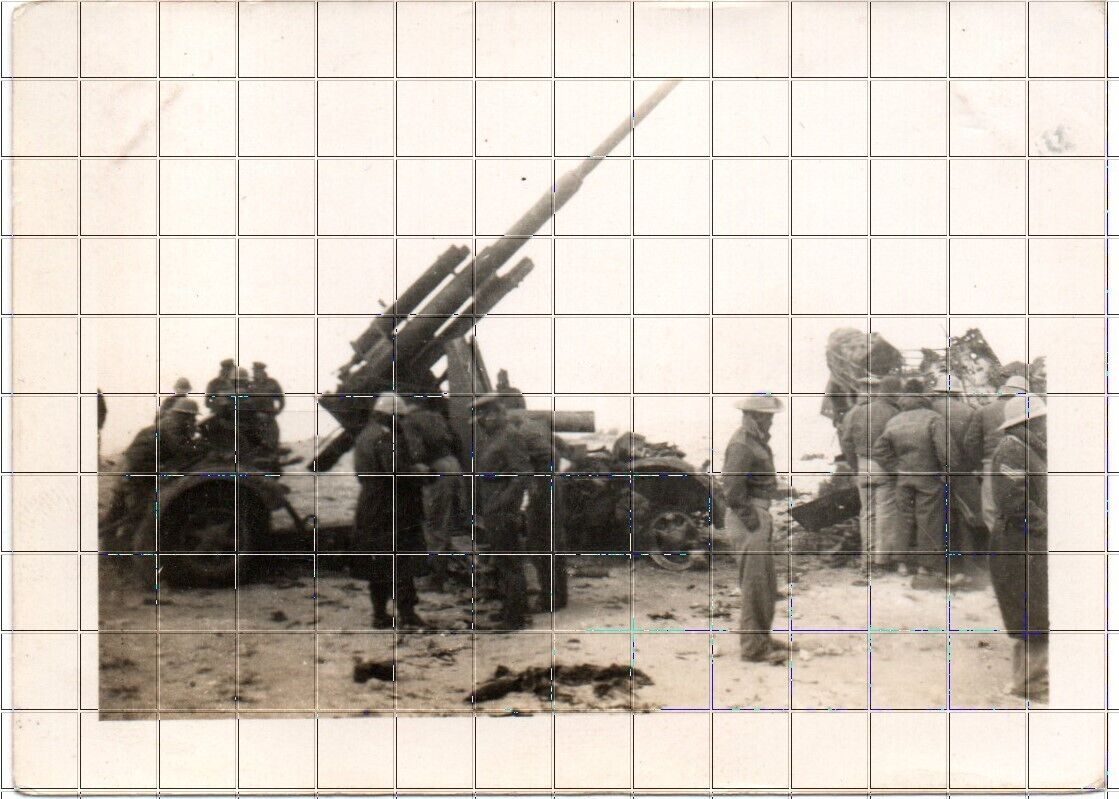 Foto Afrikakorps DAK zerstörte 88 Flak Australier Wüstenkrieg ca. 1942