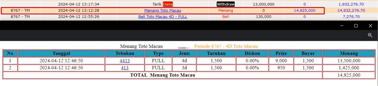 Bukti JP hari ini