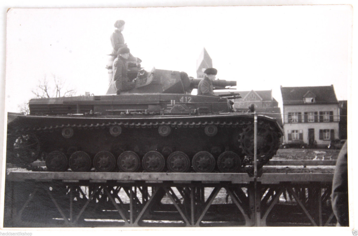 Original WK2 Foto Brückenleger Panzer IV Nr. 412