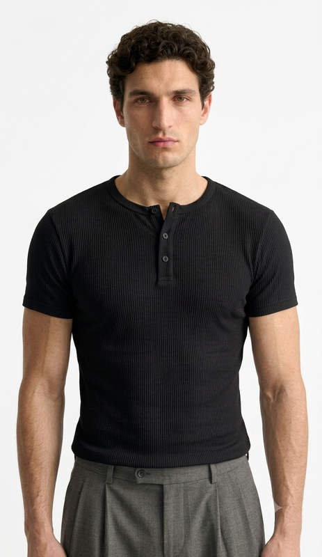 Black Henley shirt