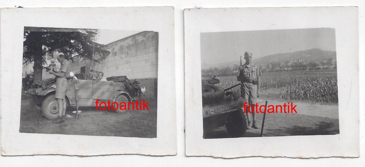 Foto Afrika,Südfront,VW Kübelwagen mit Funk-Gerät,Kennung WL 499