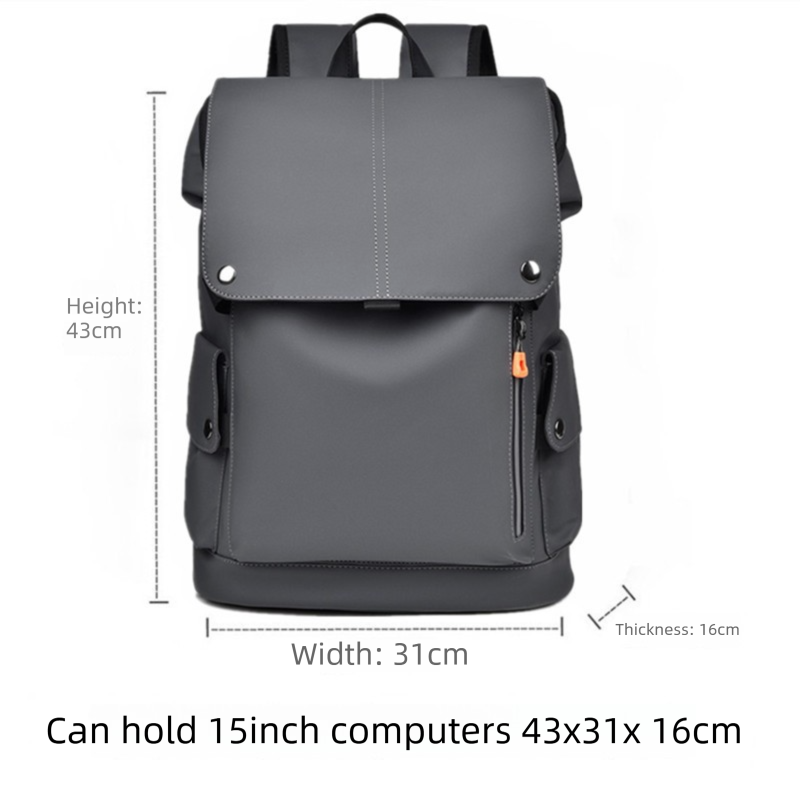 Dark grey Men Large Capacity Business Laptop Backpack Waterproof PU Leather Travel Rucksack with USB Port for Work and Travel in the destination market