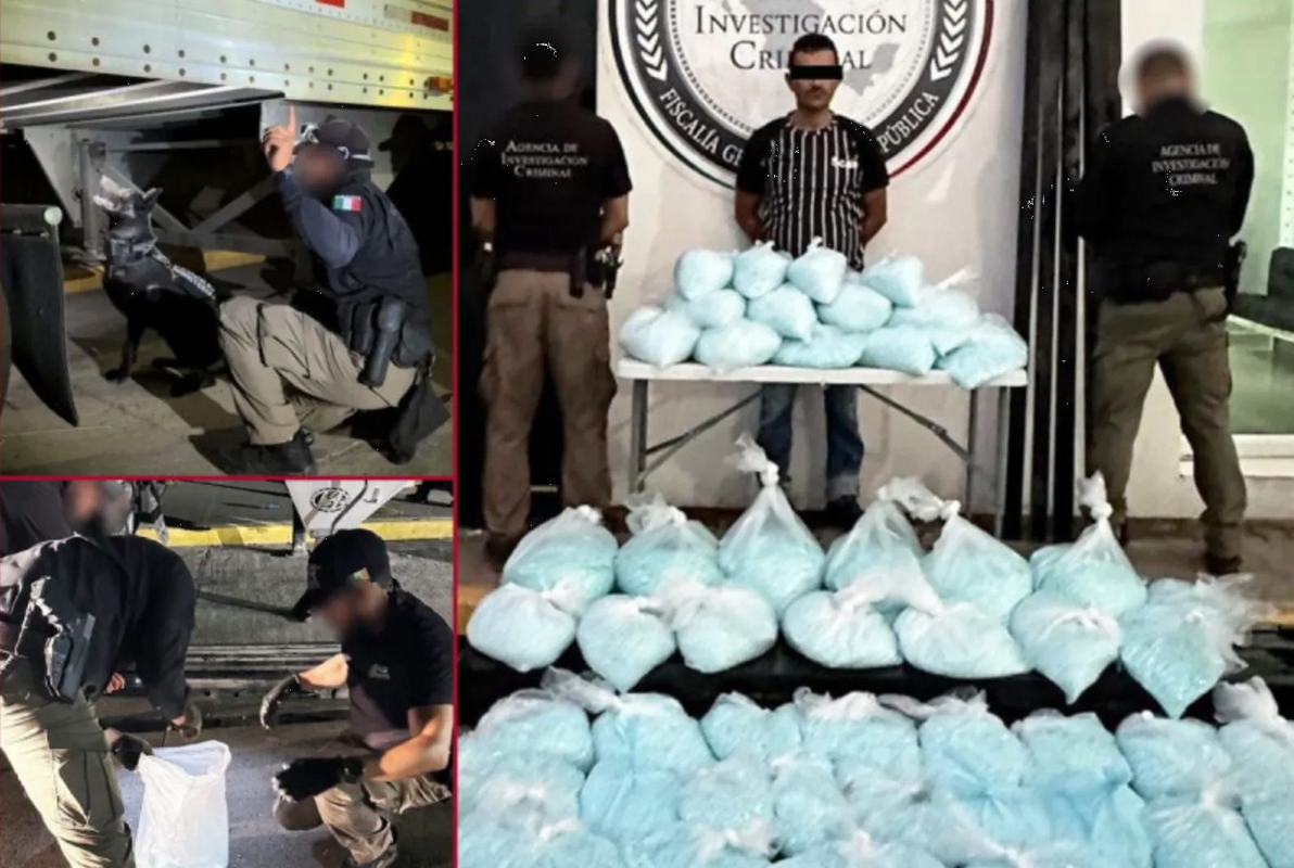 Detienen a conductor de tráiler en Sinaloa con 2 millones de pastillas de fentanilo