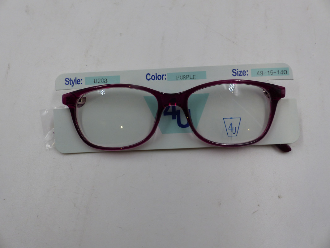 4U U208 PURPLE UNISEX EYE GLASSES SIZE 49-15-140