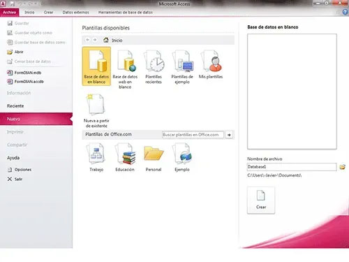 Microsoft Access 2010 Tutorial cursos en español