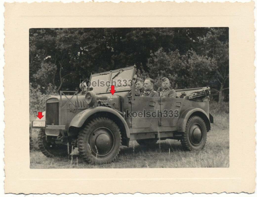 Foto Wehrmacht Kübelwagen Kfz.1 Kennung Artiller