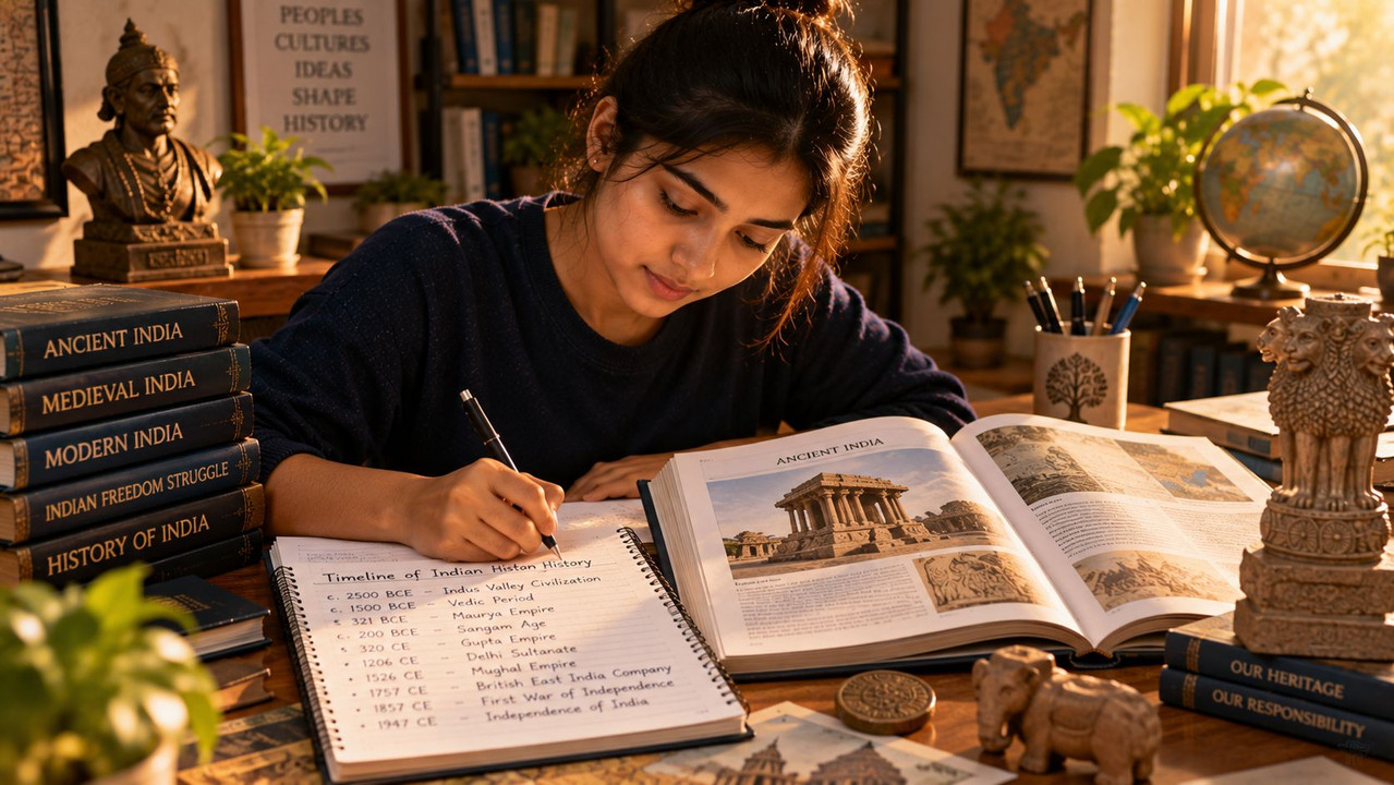 Indian History Notes 2026 — Ancient to Medieval Guide for Competitive Exams Indian History notes covering ancient civilizations Maurya Gupta Delhi Sultanate and Mughal Empire for competitive exams