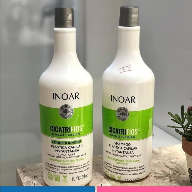 Inoar Kit shampoo e condicionador CicatriFios Plástica Capilar 1L, Inoar