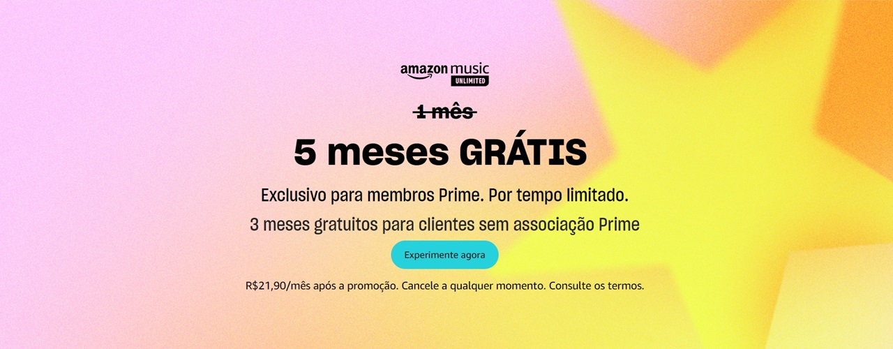 Banner divulgação promocional do Amazon Music Unlimited. Imagem: Amazon.