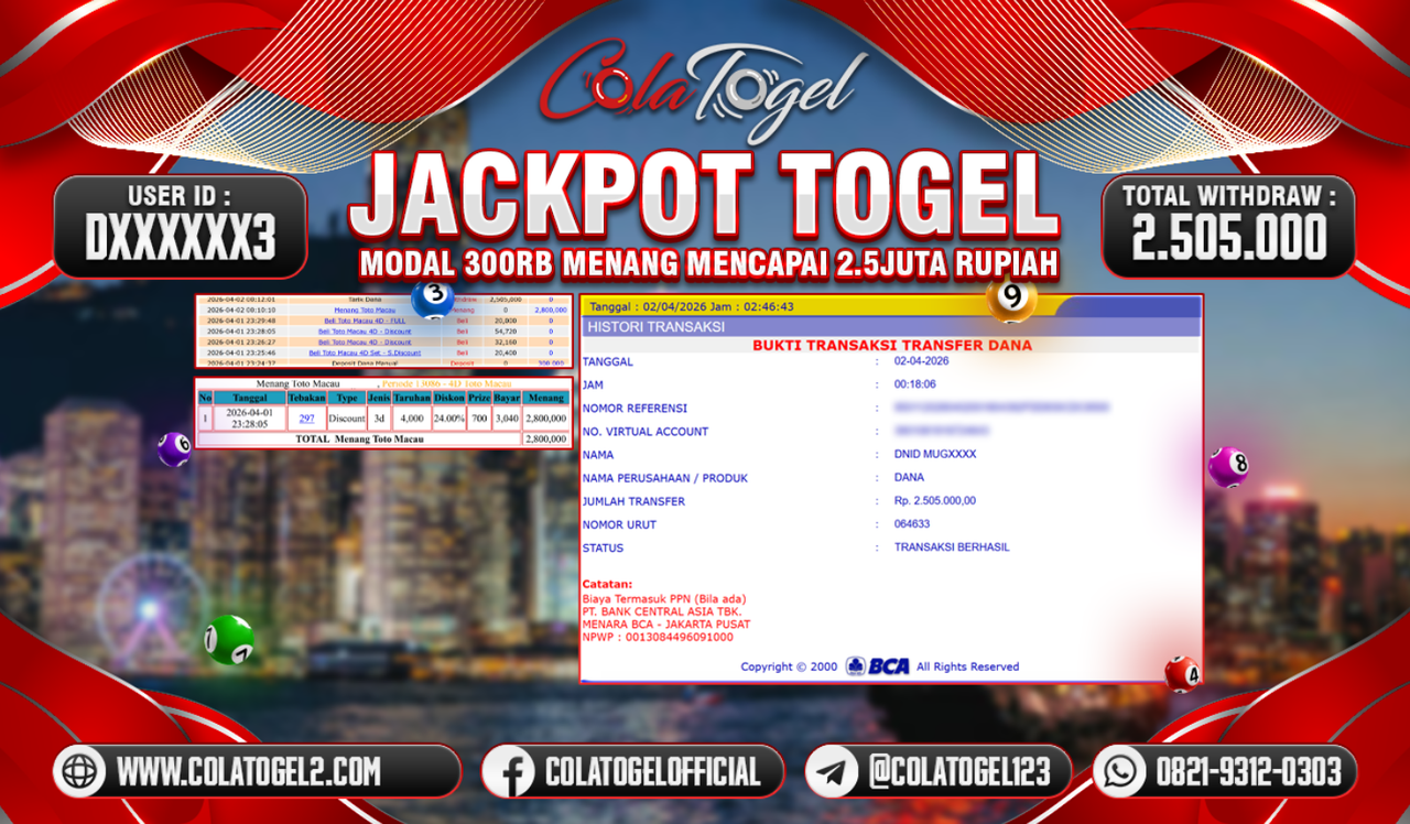 JACKPOT TOTO MACAU!!