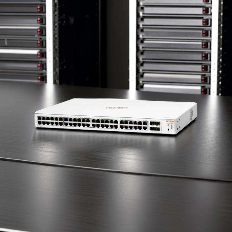 Design robusto do Switch HP Aruba Instant On 1830.