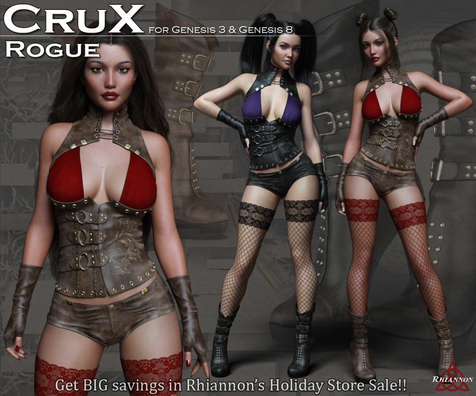 CruX Rogue for the Genesis 3 and Genesis 8 Females CruX Rogue for the Genesis 3 and Genesis 8 Females