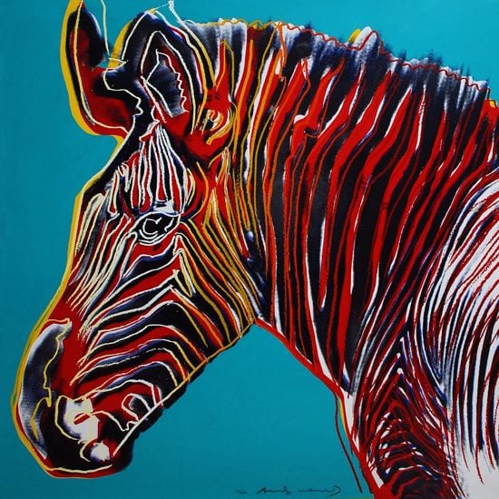 andy warhol screen print grevys zebra endangered species series 1983 for sale 550x550