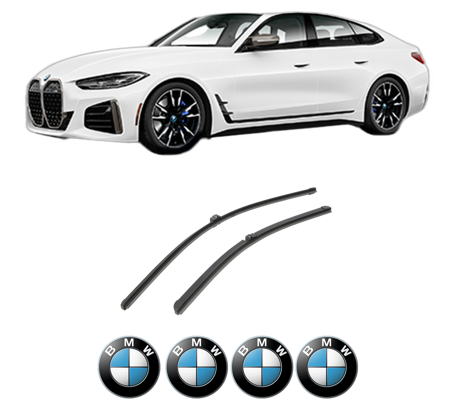Set stergatoare auto BMW Seria 4 Gran Coupe (G26) din 2021-2024, pentru parbriz auto, 2 bucati, Bosch Aerotwin, din cauciuc siliconat rezistent, 4 Stickere Auto BMW Seria