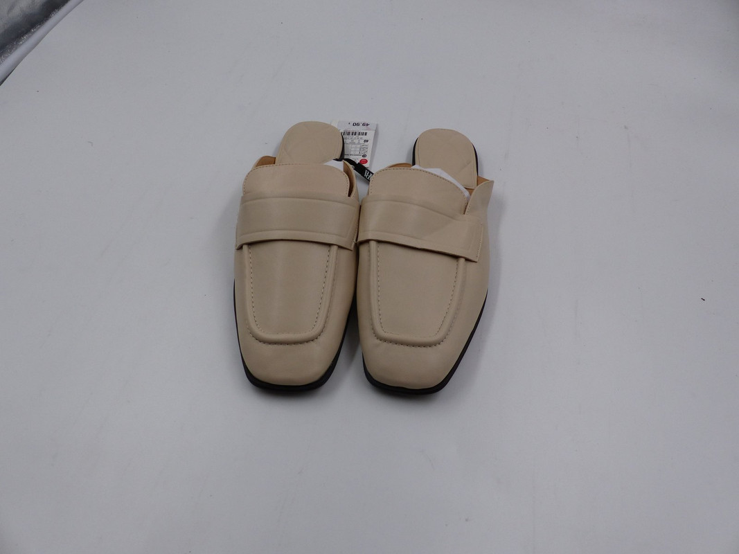 ZARA 2510/810/002 WOMENS COMFORTABLE CASUAL FLAT MULE SHOES IN CREAM SIZE 9