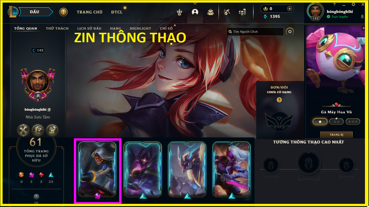 Acc LMHT #ZIN THÔNG THẠO - Không Khung