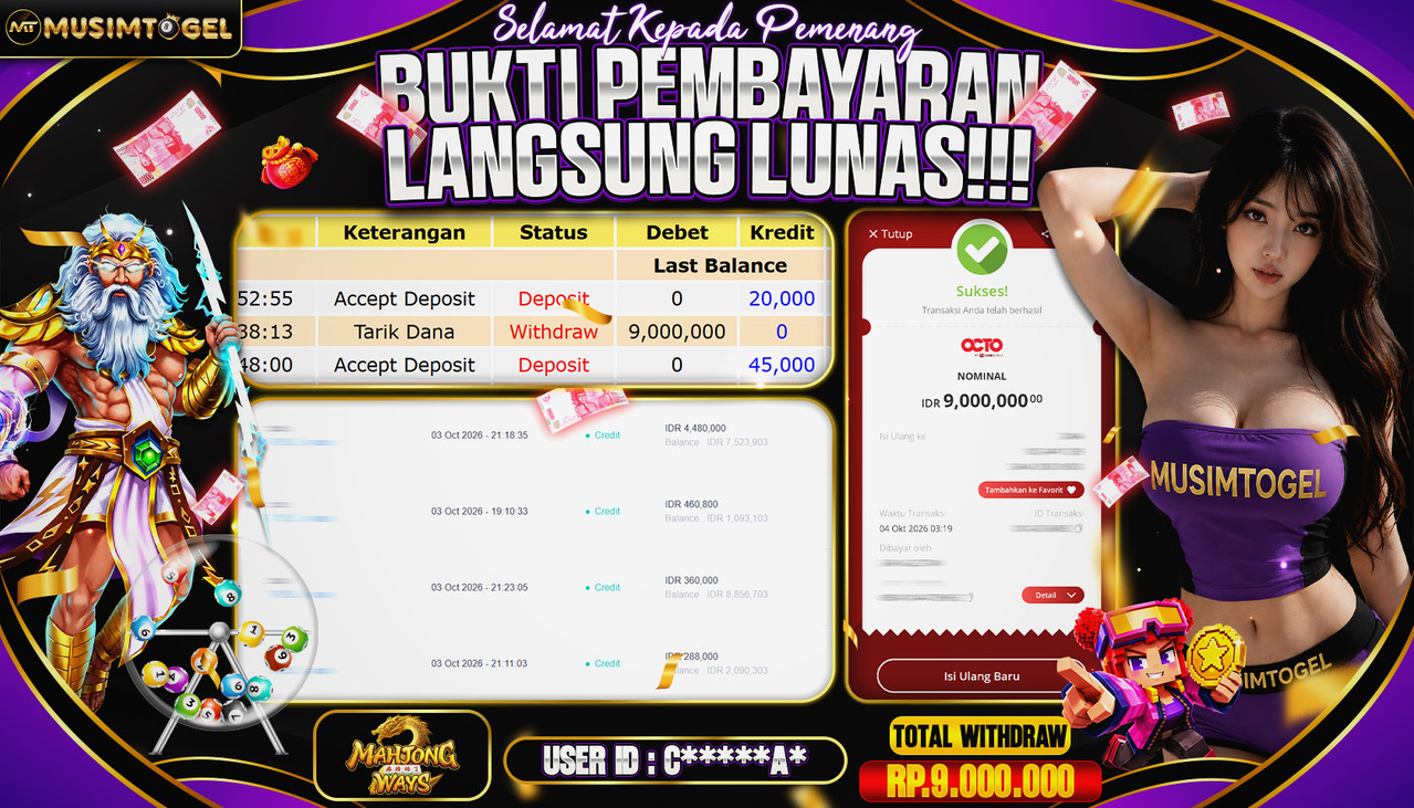 MUSIMTOGEL JP SLOT 9,000,000 - MAHJONG WAYS - PG SOFT