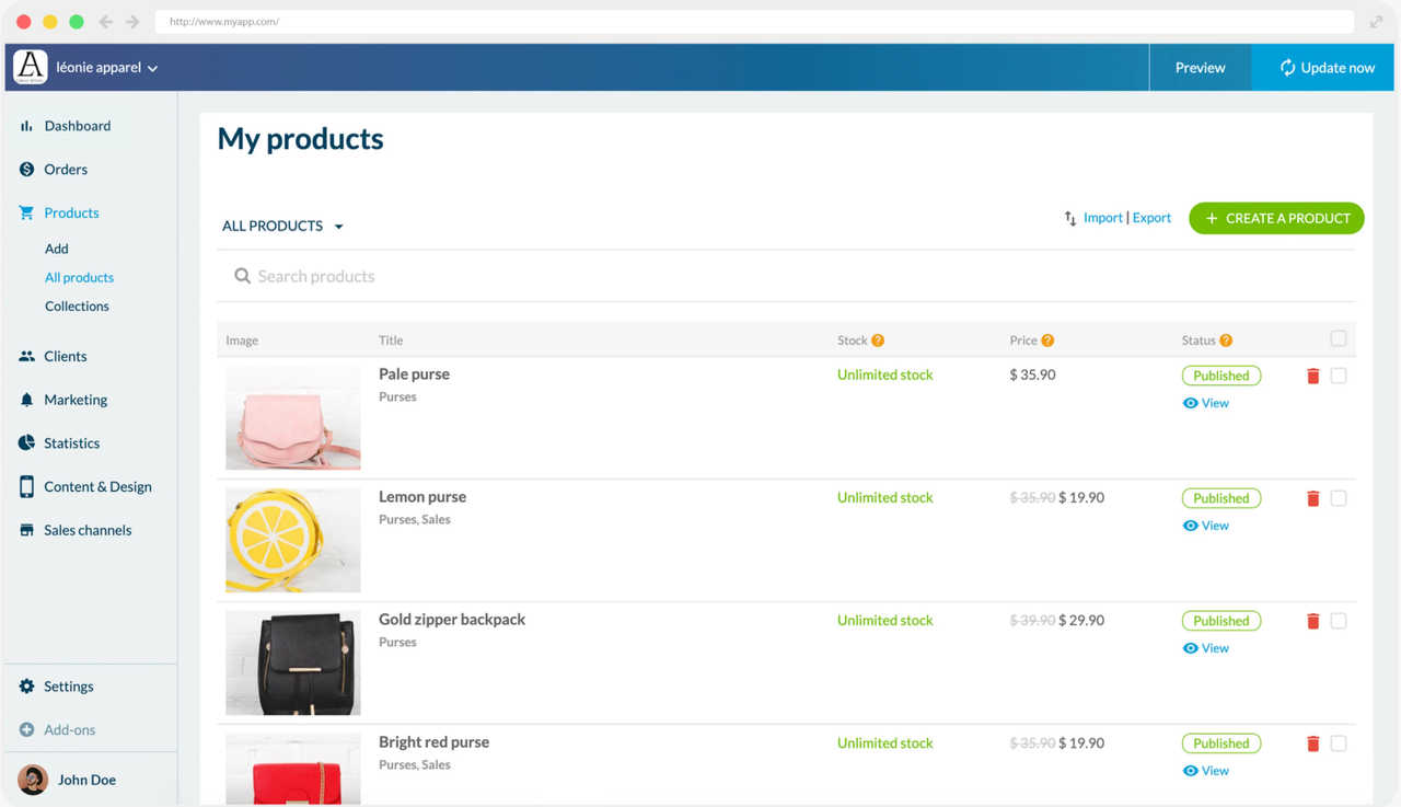 Gestion des produits