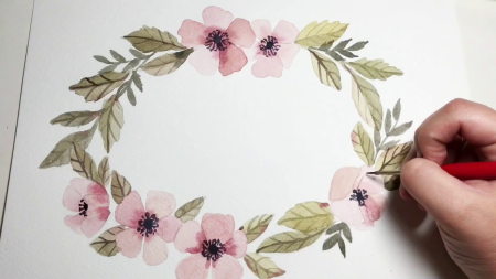 Watercolor Floral Wreath for Beginners