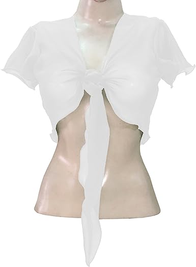 Women's Chiffon Choli Blouse Short Sleeve Tie Crop Top Shrug Belly Dance Gypsy - Bild 59 von 63