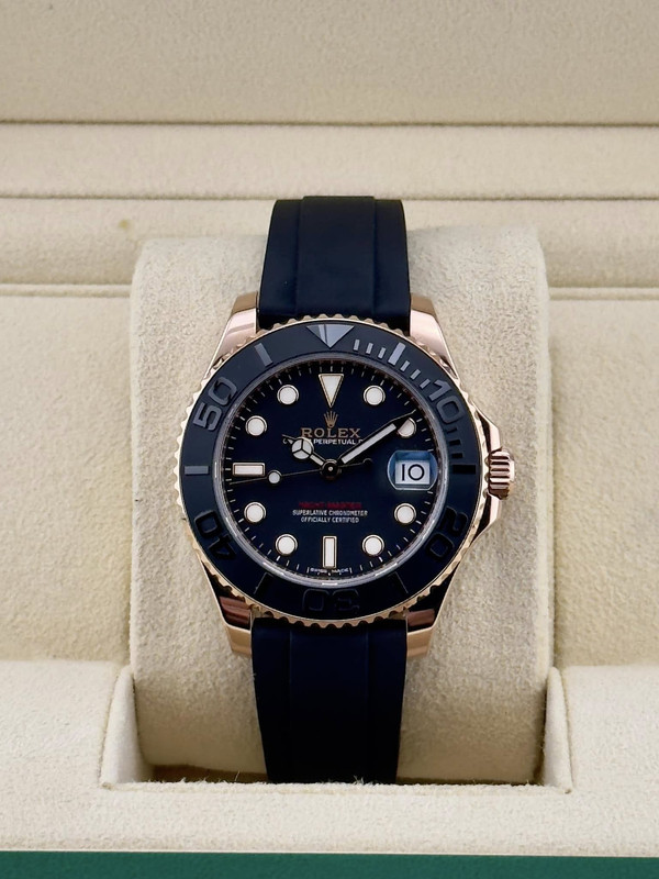 2023 Yachtmaster 37 Rose Gold Oysterflex 268655 Box/Papers