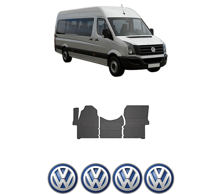 Set covorase presuri Volkswagen CRAFTER | 2E din 2006-2018, auto, din cauciuc thermoplastic, 4 Stickere auto cu Volkswagen