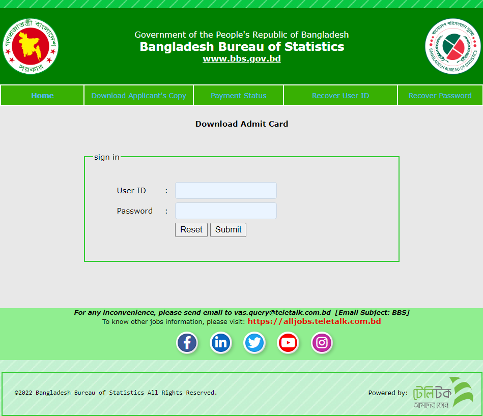 BBS Admit card download 2022