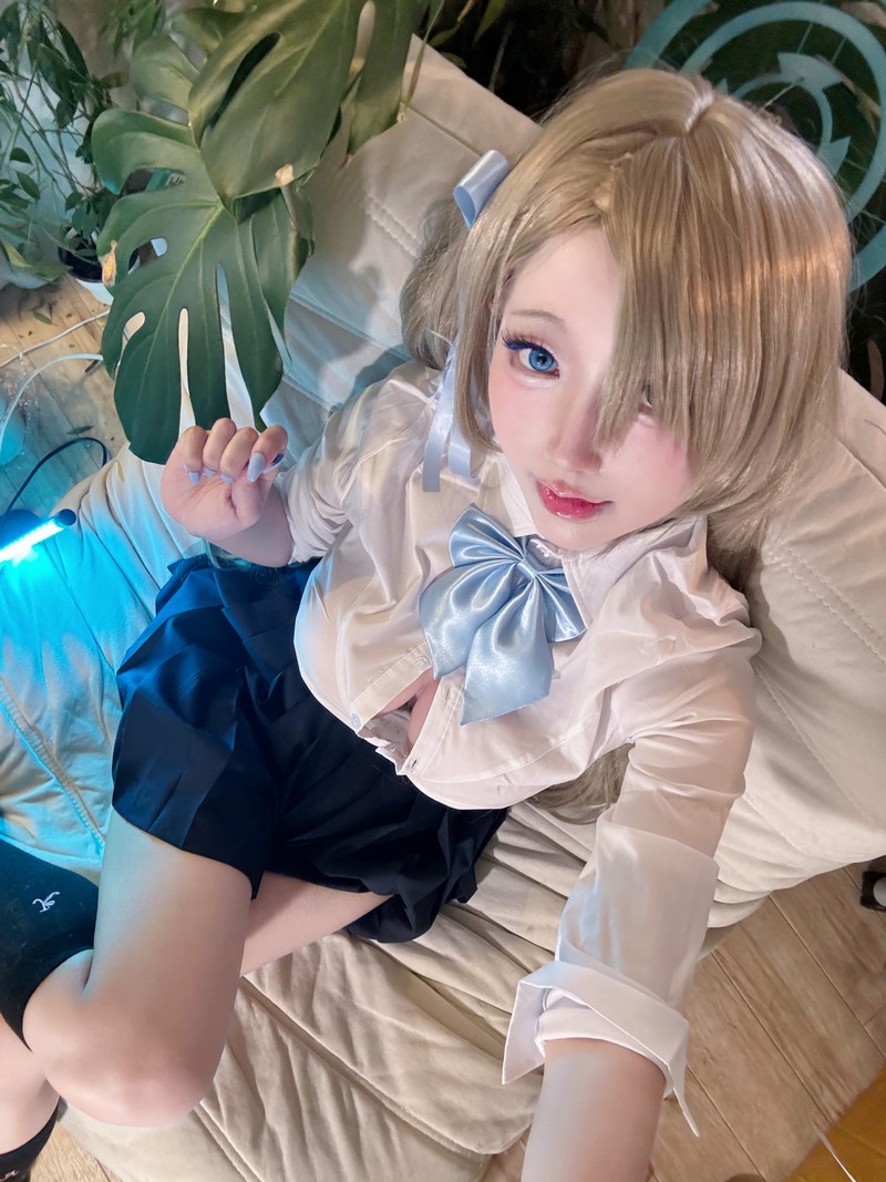 切切Celia 明日奈制服 Asuna Cosplay 自拍写真 17P+7V