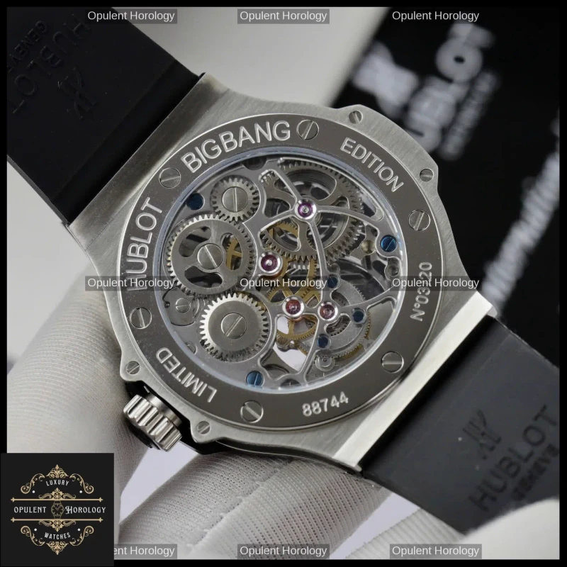 Hublot Big Bang Tourbillon Skeleton 44mm Steel Manual Wind Rubber Strap