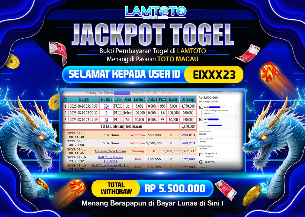 BUKTI JACKPOT LUNAS LAMTOTO