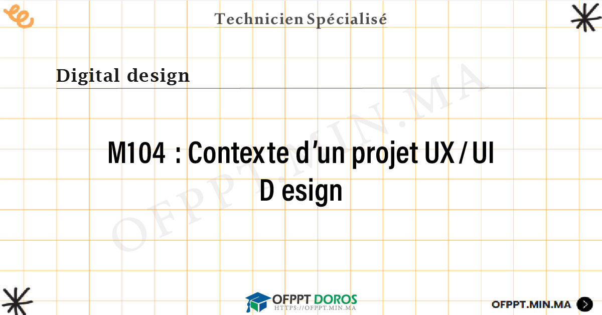 Sommaire détaillé du cours Contexte d’un projet UX/UI Design M104 OFPPT - Structure du module