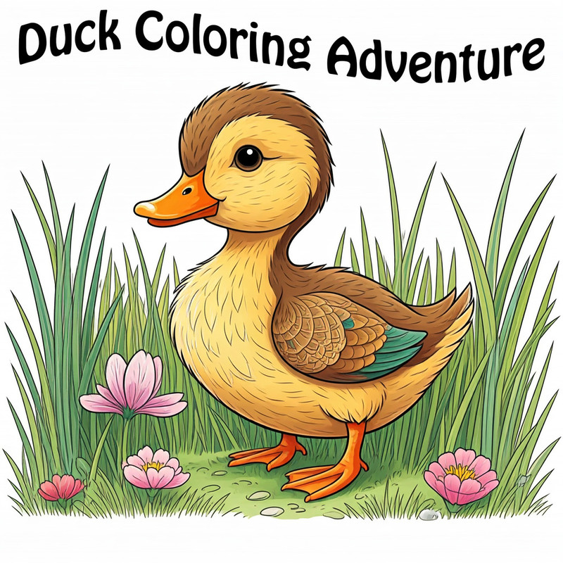 Waddle into Wonder: A Duck Coloring Adventure