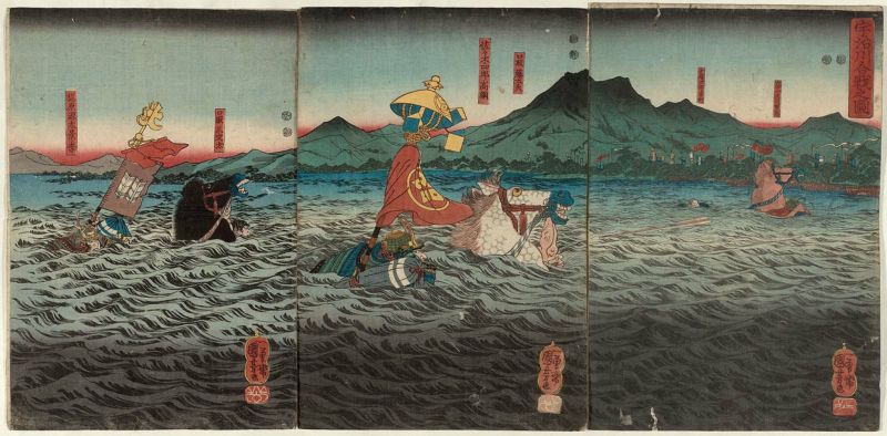 1184-Kagesue-Takatsuna-Shigetada-crossing-Uji-river