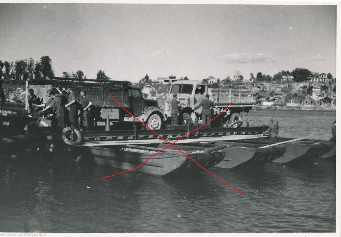 Foto Narva Estland Нарва 1944 LKW Fähre Zerstöru