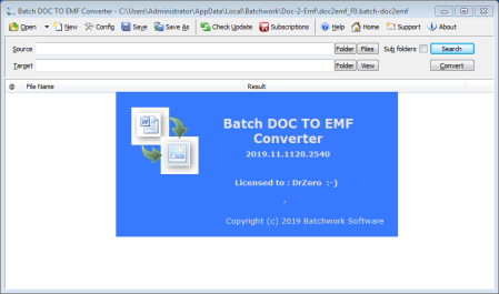 Batch Word to EMF Converter 2019.11.1128.2540