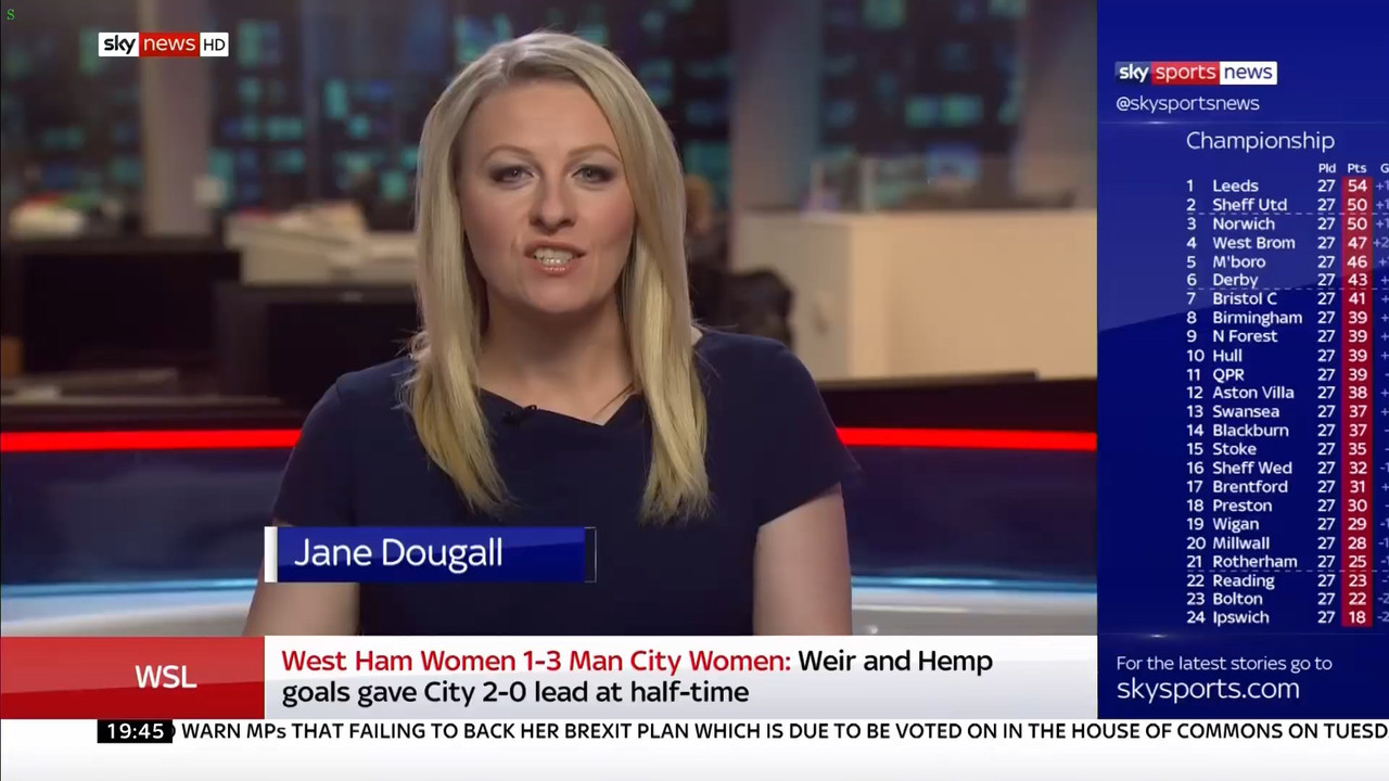 13 January - 19.30.00 - Sportsline. Sky News presents the news a