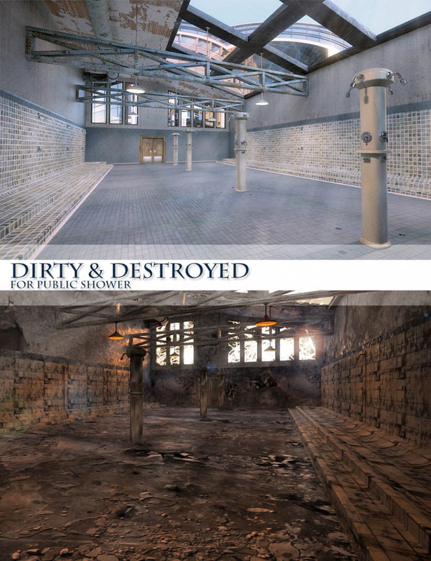 Dirty and Destroyed Public Shower Dirty and Destroyed Public Shower