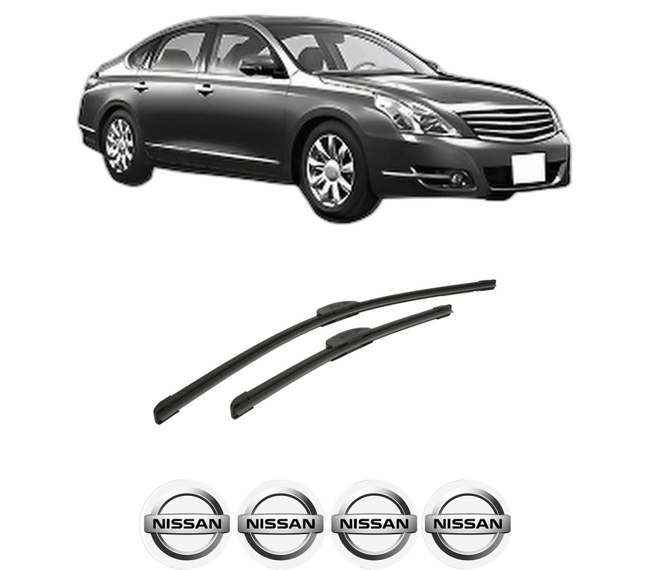 Set stergatoare auto NISSAN TEANA II (J32) din 2008-2013, pentru parbriz auto, 2 bucati, Bosch Aerotwin Retrofit, din cauciuc siliconat rezistent, 4 Stickere Auto NISSAN