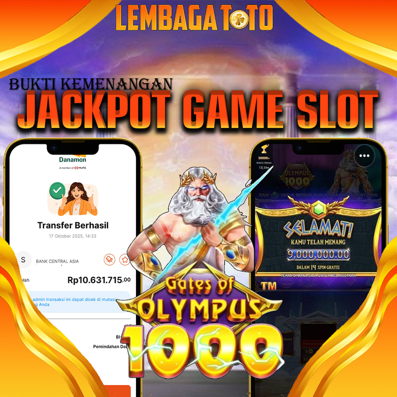 BUKTI JACKPOT 18 OCTOBER LEMBAGATOTO GATES OF OLYMPUS 1000 Rp.10.631.715,- LUNAS