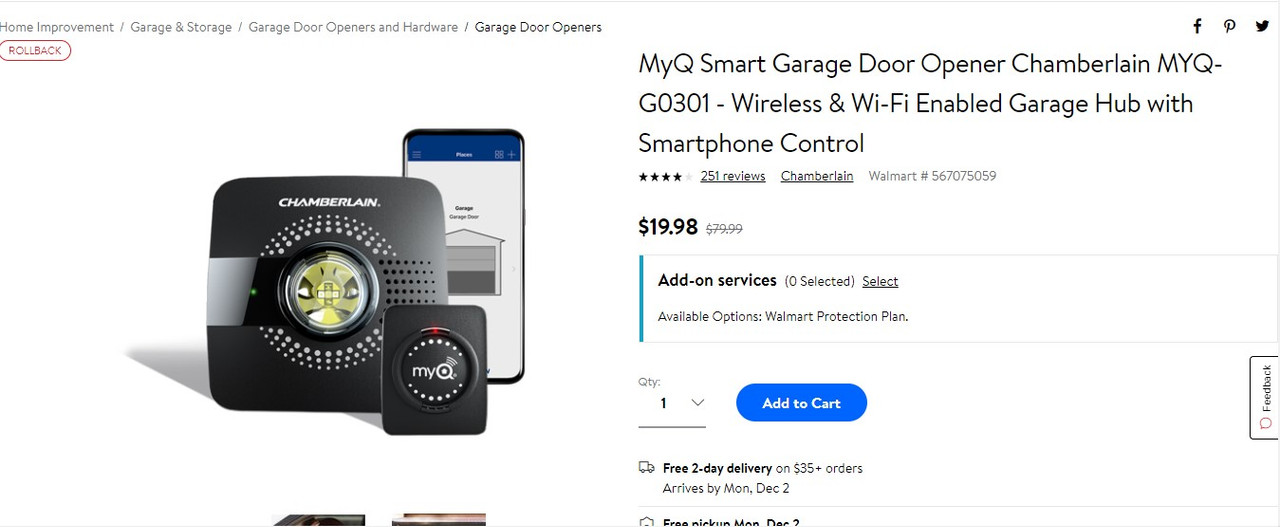 AC nào muốn mua wifi smartphone controlled Garage door opener? 1