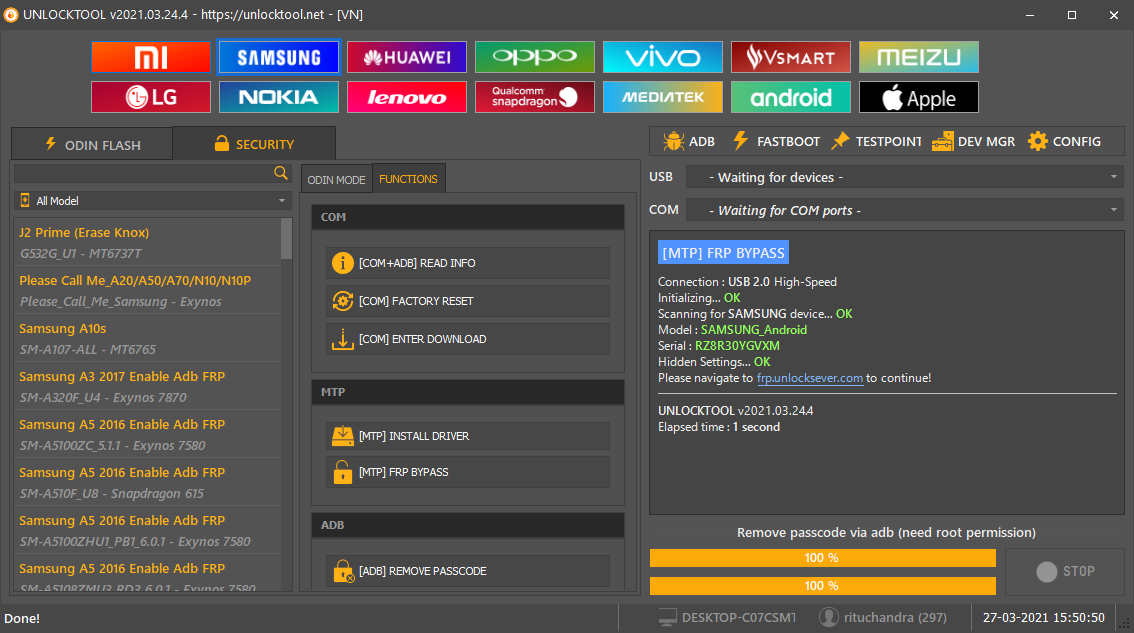 Frp Samsung A12 (A125f) Test Point Via Unlocktool