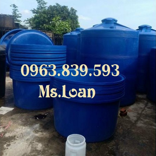 Thùng nhựa vuông 500lit, tank nhựa 500l chữ nhật, thùng nhựa nuôi cá / 0963.839.593 Ms.Loan Thung-nhua-tron-500-L-nuoi-ca-dung-nuoc-thung-nhua-dung-hoa-chat