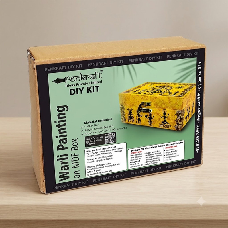 Warli Painting on MDF Box DIY Kit