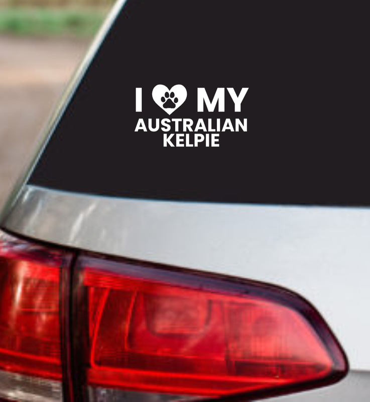 I Love My australian kelpie windshield