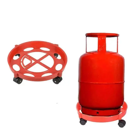 LPG Cylinder Trolley Easily Movable Stand with Wheels, Gas Cylinder Stands Color 1 (R505)