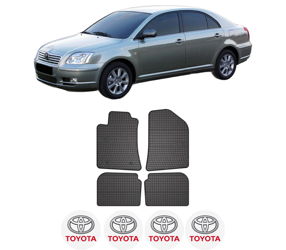 Set covorase presuri TOYOTA AVENSIS (_T25_) din 2003-2008, auto, din cauciuc thermoplastic, 4 Stickere auto cu TOYOTA