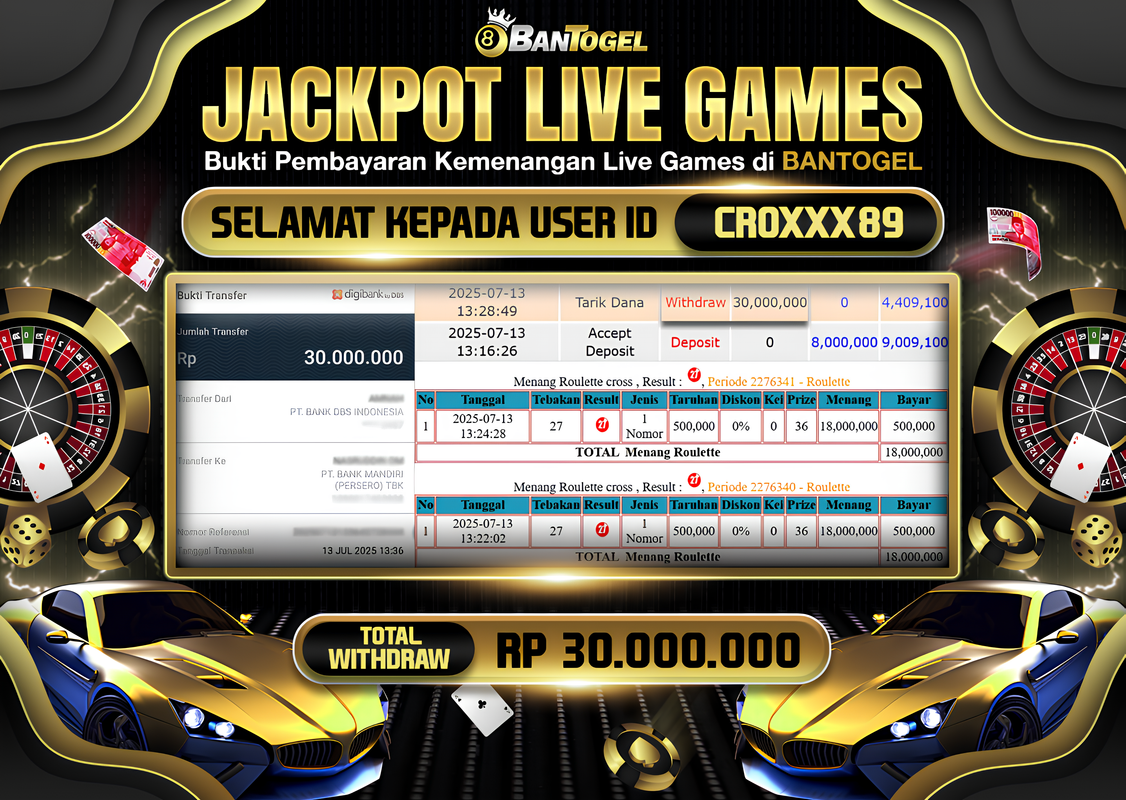 BUKTI JACKPOT LUNAS BANTOGEL