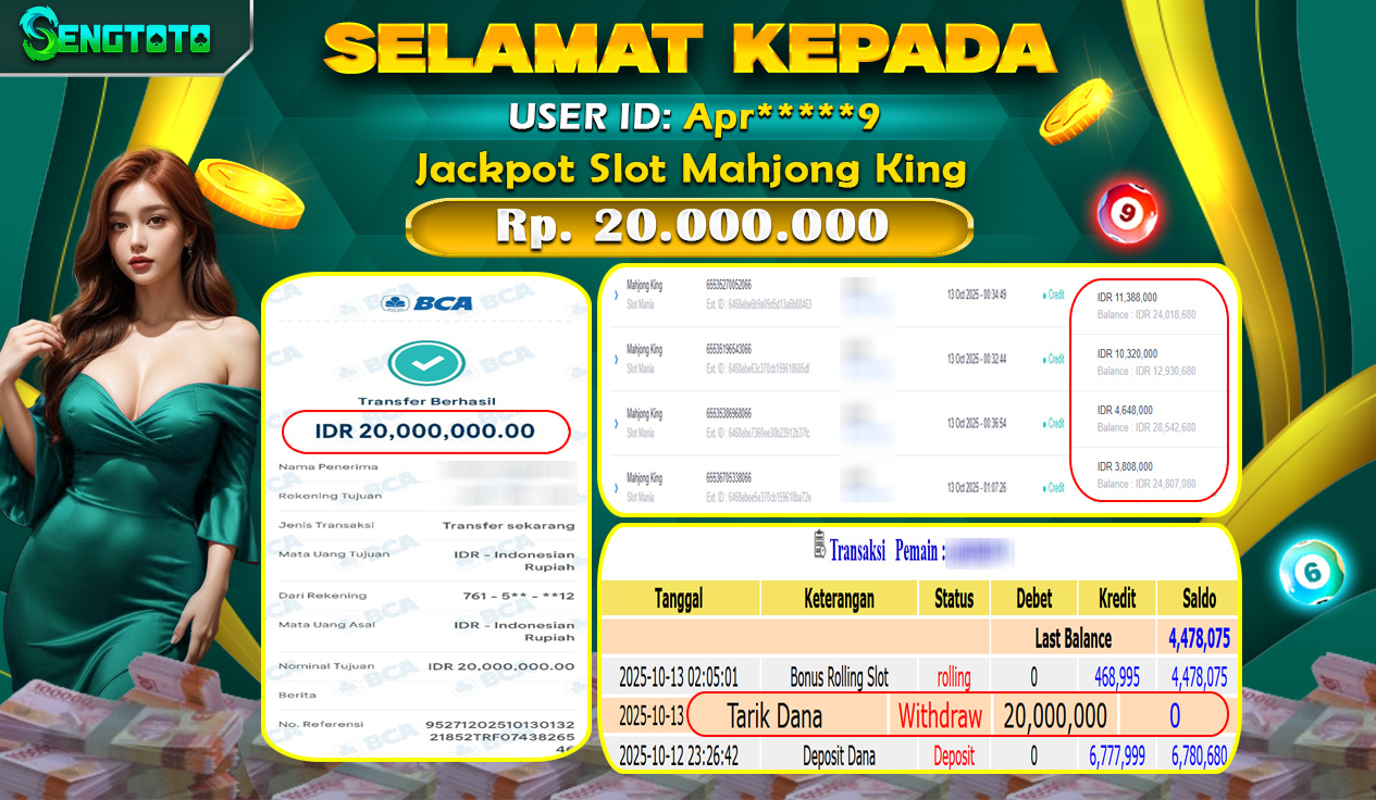 BUKTI PEMBAYARAN SLOT MAHJONG KING