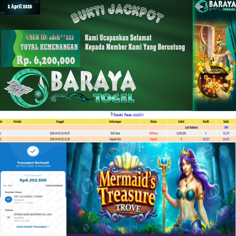 Rp. .6.200.000.- WD LUNAS DI BARAYATOGEL