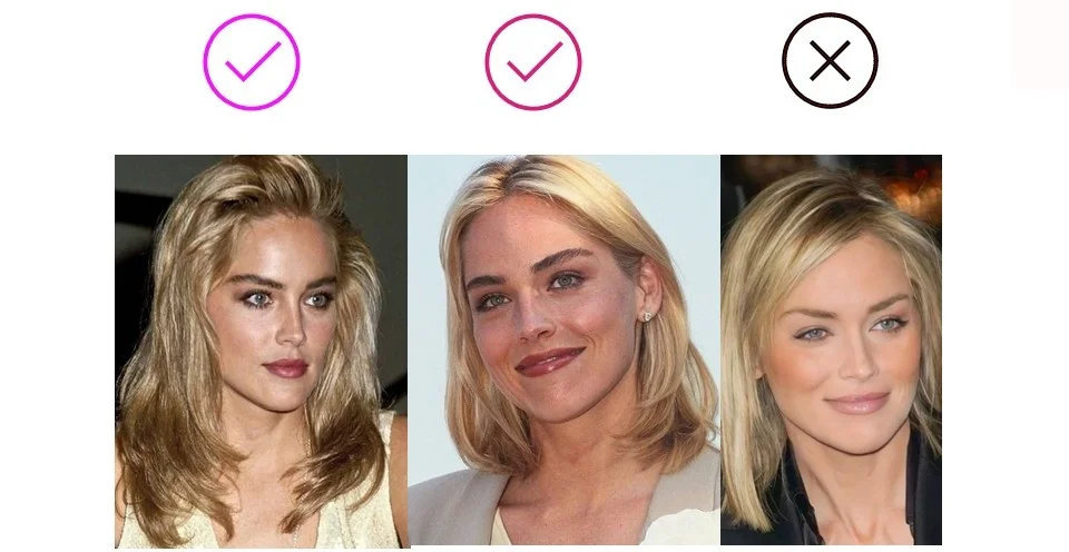 Exemple d’analyse colorimétrie : les couleurs claires, chaudes ou froides, illuminent le visage, tandis que le noir, trop sombre, ternit l’éclat naturel.